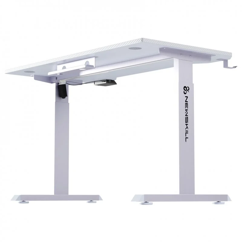 Detalle 2 de Newskill Belenor PRO: Mesa Gaming Blanca con Altura Ajustable 120x60 cm