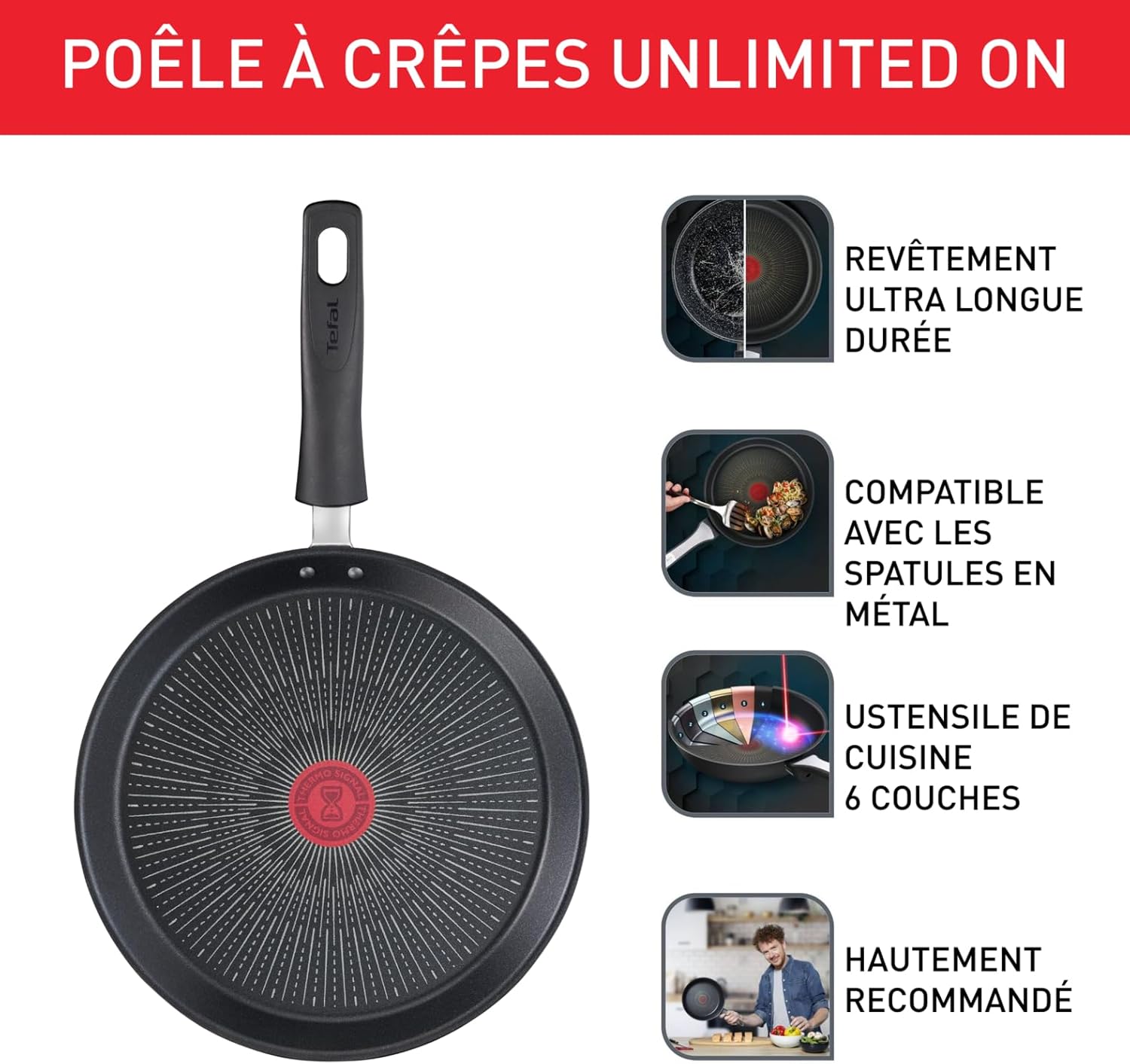 Thumbnail 1 de Tefal Unlimited On G25939AZ Poêle à crêpes 28 cm