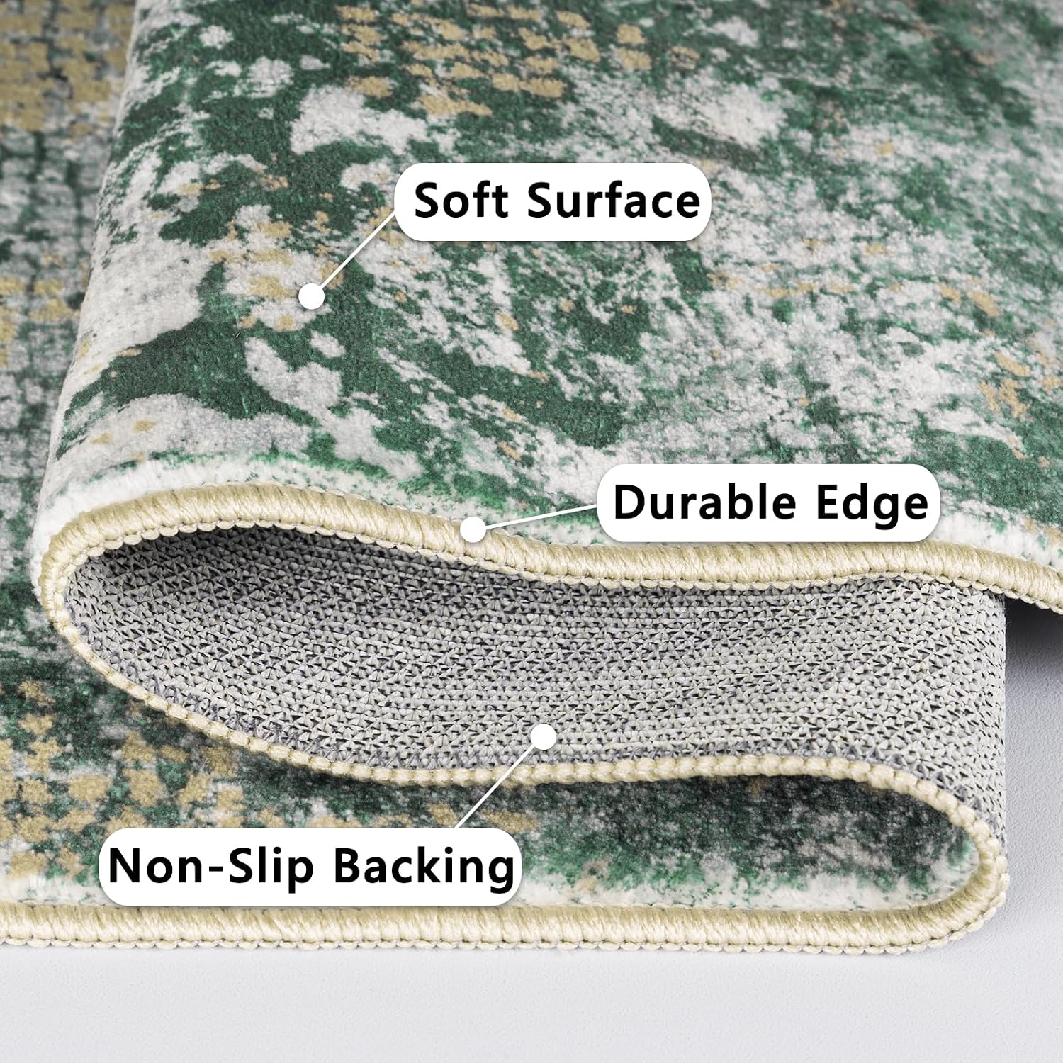 Thumbnail 3 de Capslpad Green Abstract Area Rug 160x230cm