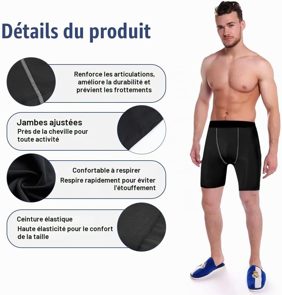 Detalle 2 de AUYAO compressieshorts voor heren, set van 2, ademend en sneldrogend