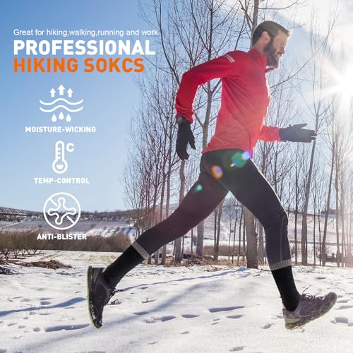 Detalle 2 de Niorasen Merino Wool Hiking Socks – Thick Cushioned Seamless Crew, Unisex (3 Pairs)