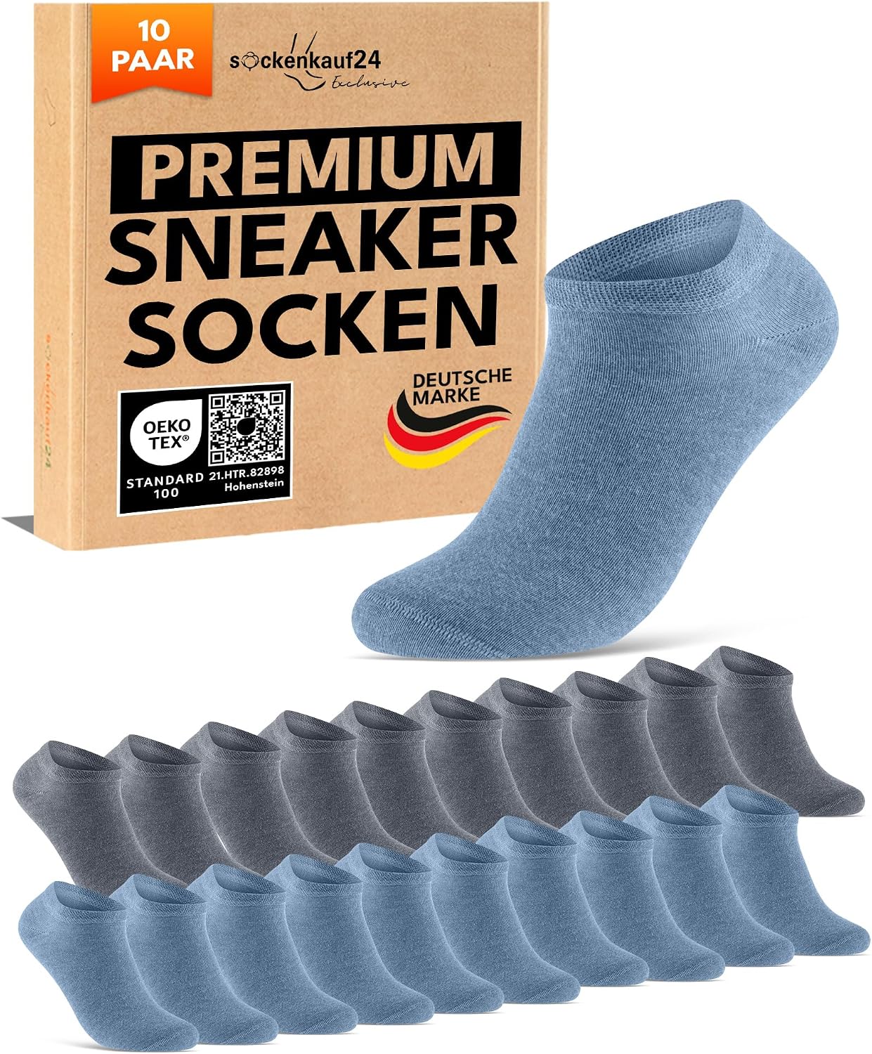 Thumbnail 2 de 10 Paar Premium Sneaker Socken Herren & Damen
