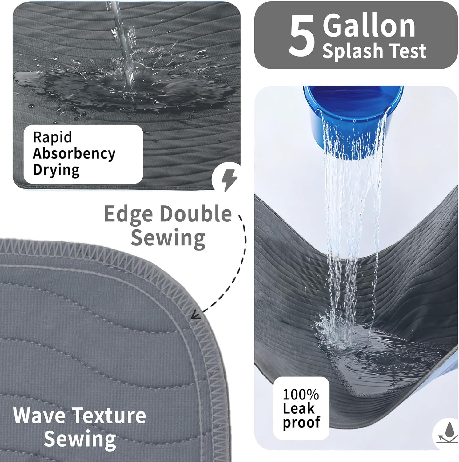 Thumbnail 2 de Accompagner Waterproof Washable Bed Pads (24"x24", Pack of 4) – Ultra-Absorbent Reusable Underpads