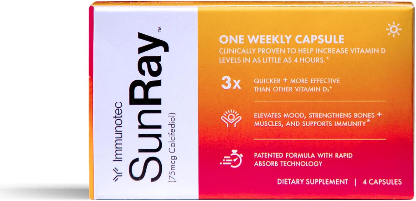 Detalle de Sunray Calcifediol Vitamin D Supplement, Once-Weekly Capsules, 4 Count
