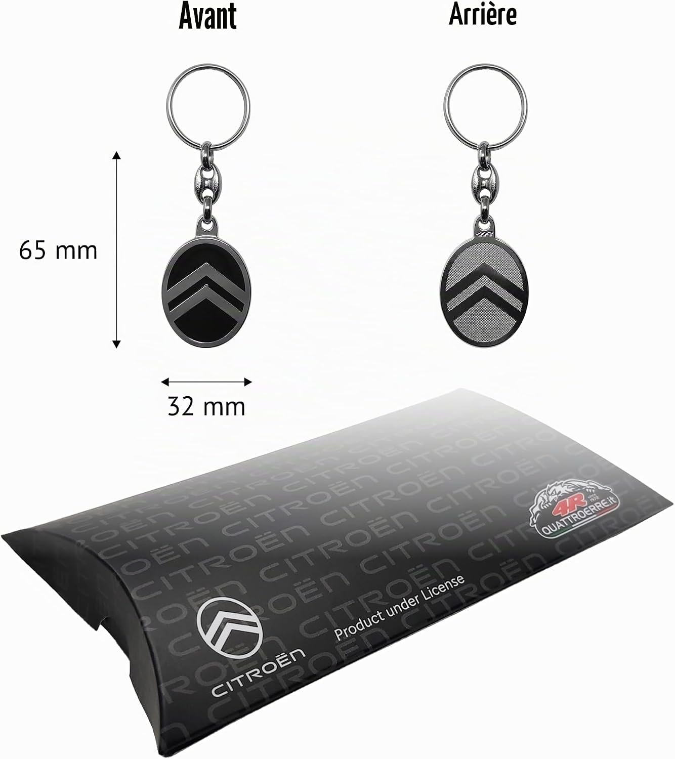 Thumbnail 3 de Porte-clés Citroën officiel en métal noir – Ø 35 mm
