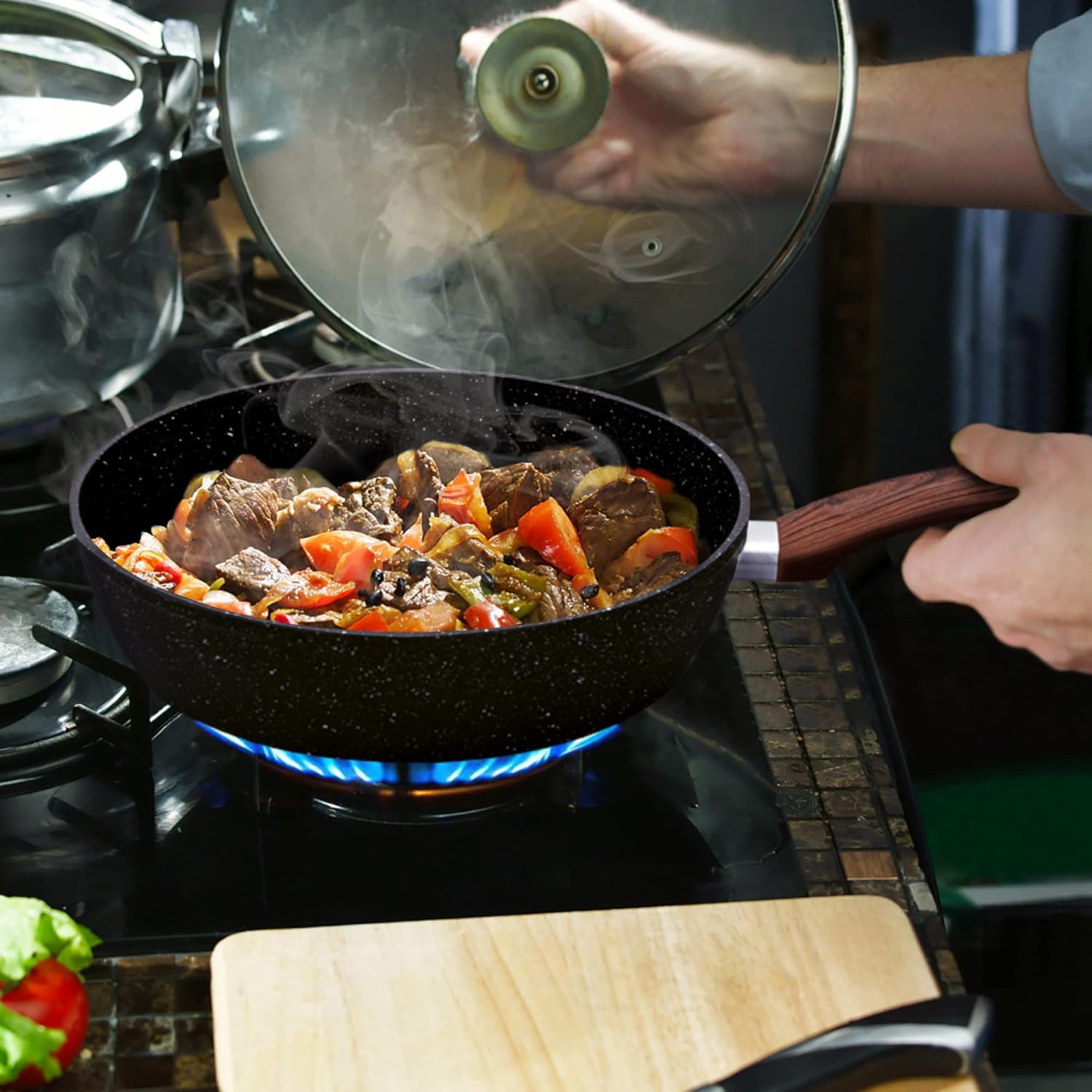 Thumbnail 4 de MAISON ARTS 17-Piece Nonstick Pots and Pans Set (Granite Stone Coating) for Induction Cooktops
