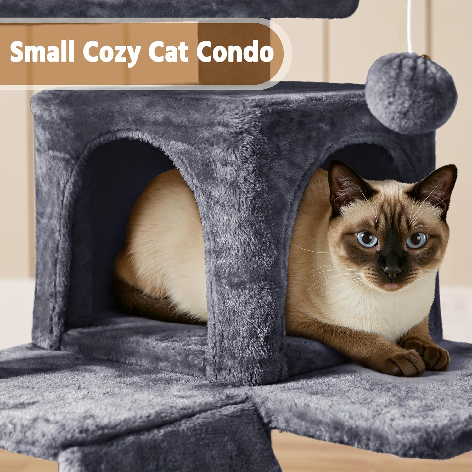 Thumbnail 6 de Yaheetech 62in Cat Tree with 2 Condos, Sisal Posts and 7 Levels