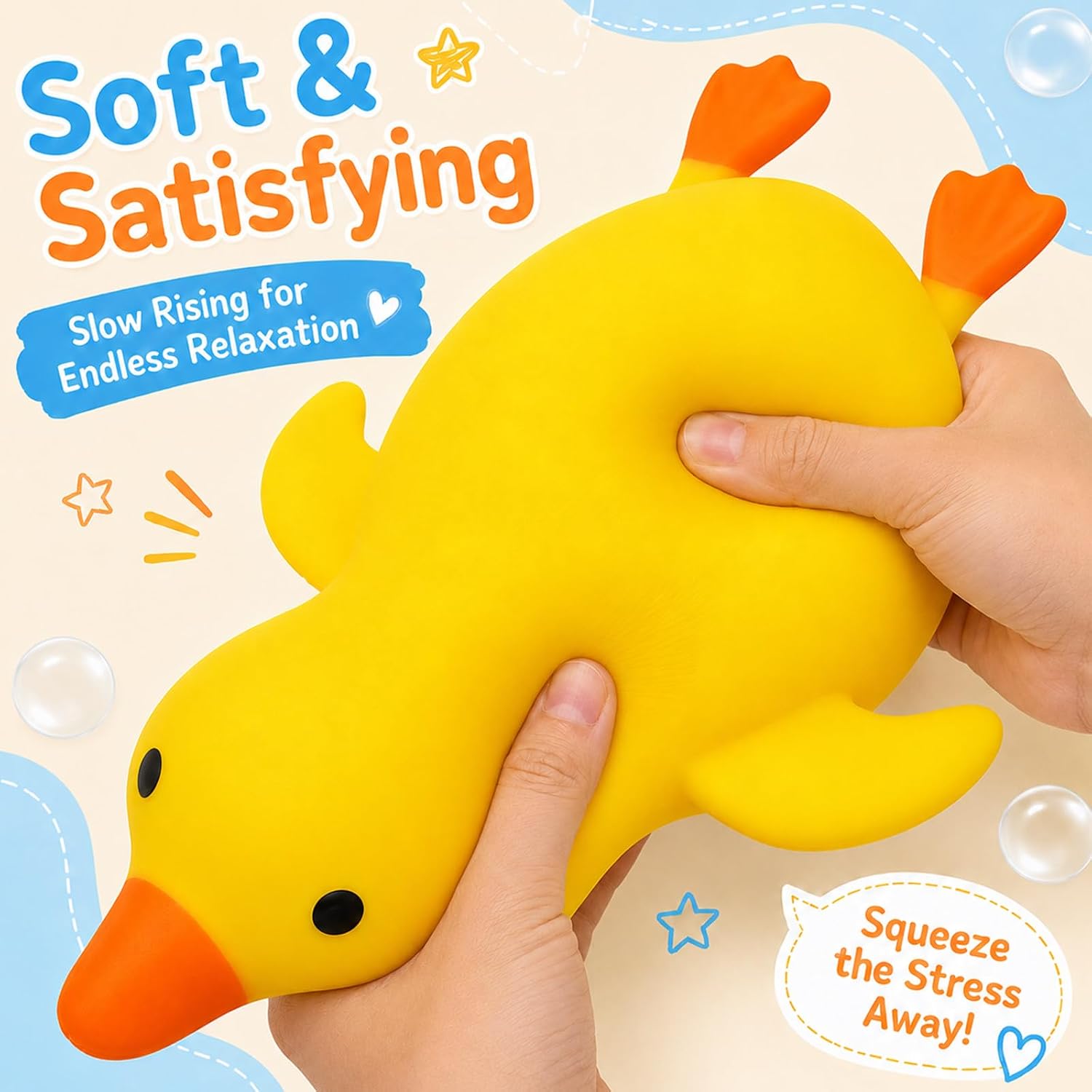 Detalle de BREIS chaoda-yazi-518 13-Inch Jumbo Duck Squishy, Slow-Rising Fidget Toy
