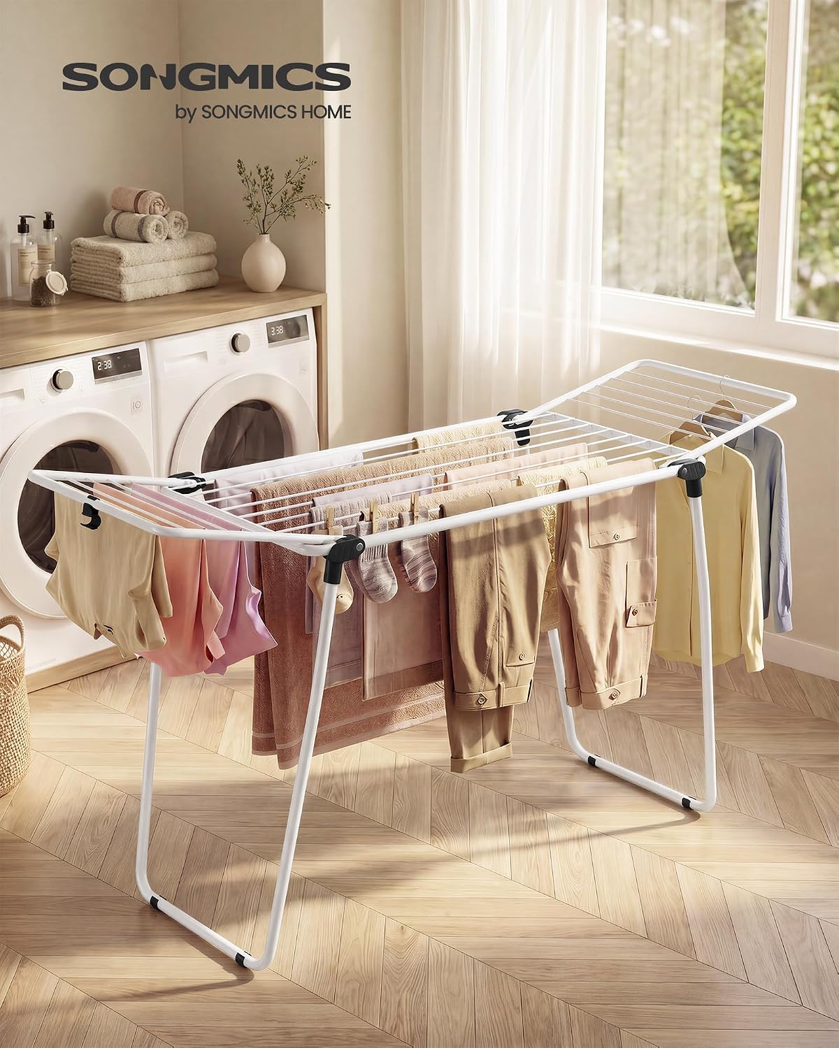 Detalle 2 de SONGMICS Clothes Drying Rack ULLR520WK01