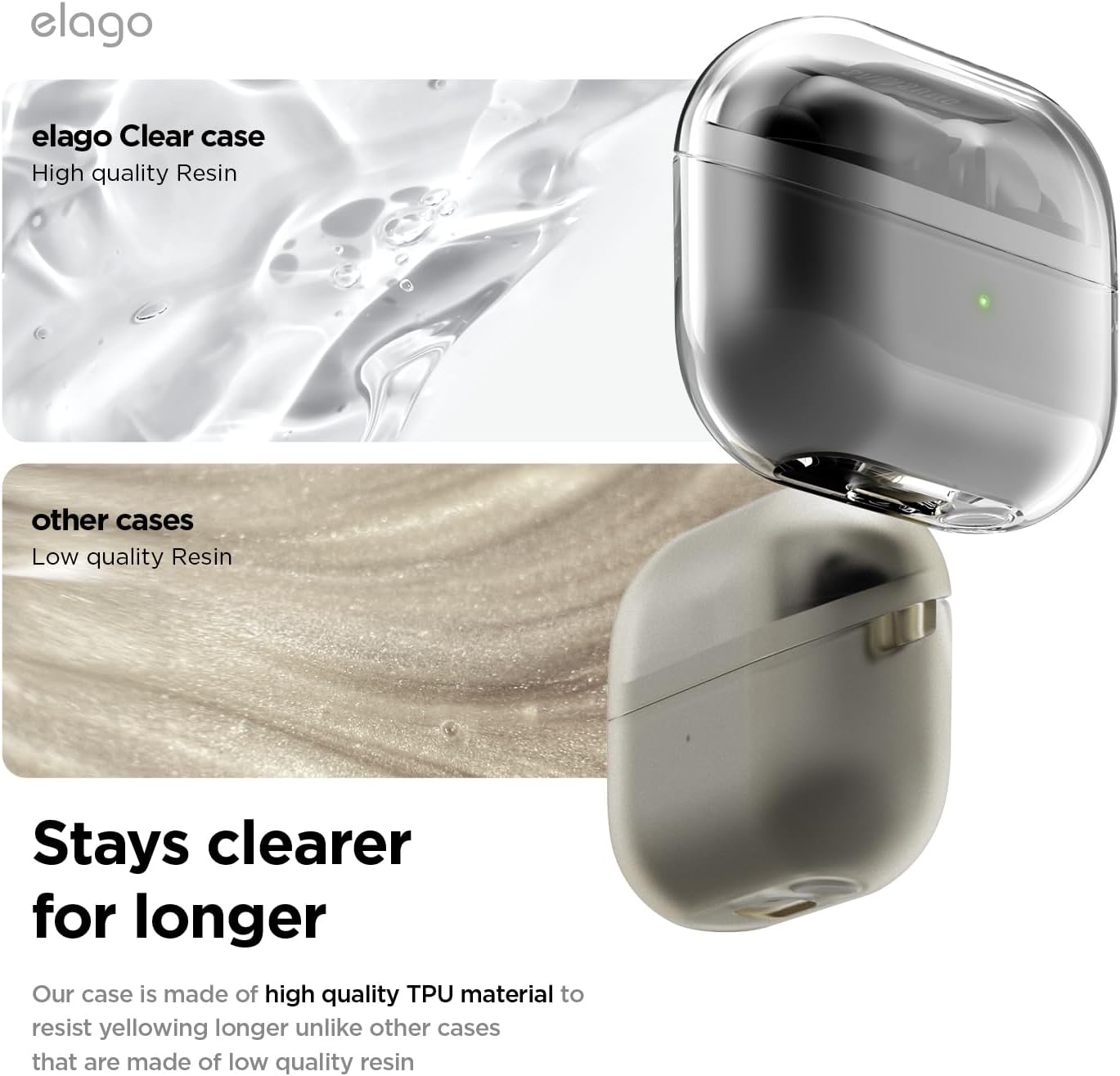 Detalle de elago coque transparente TPU pour Samsung Galaxy Buds 3 / 3 Pro / 3 FE avec mousqueton
