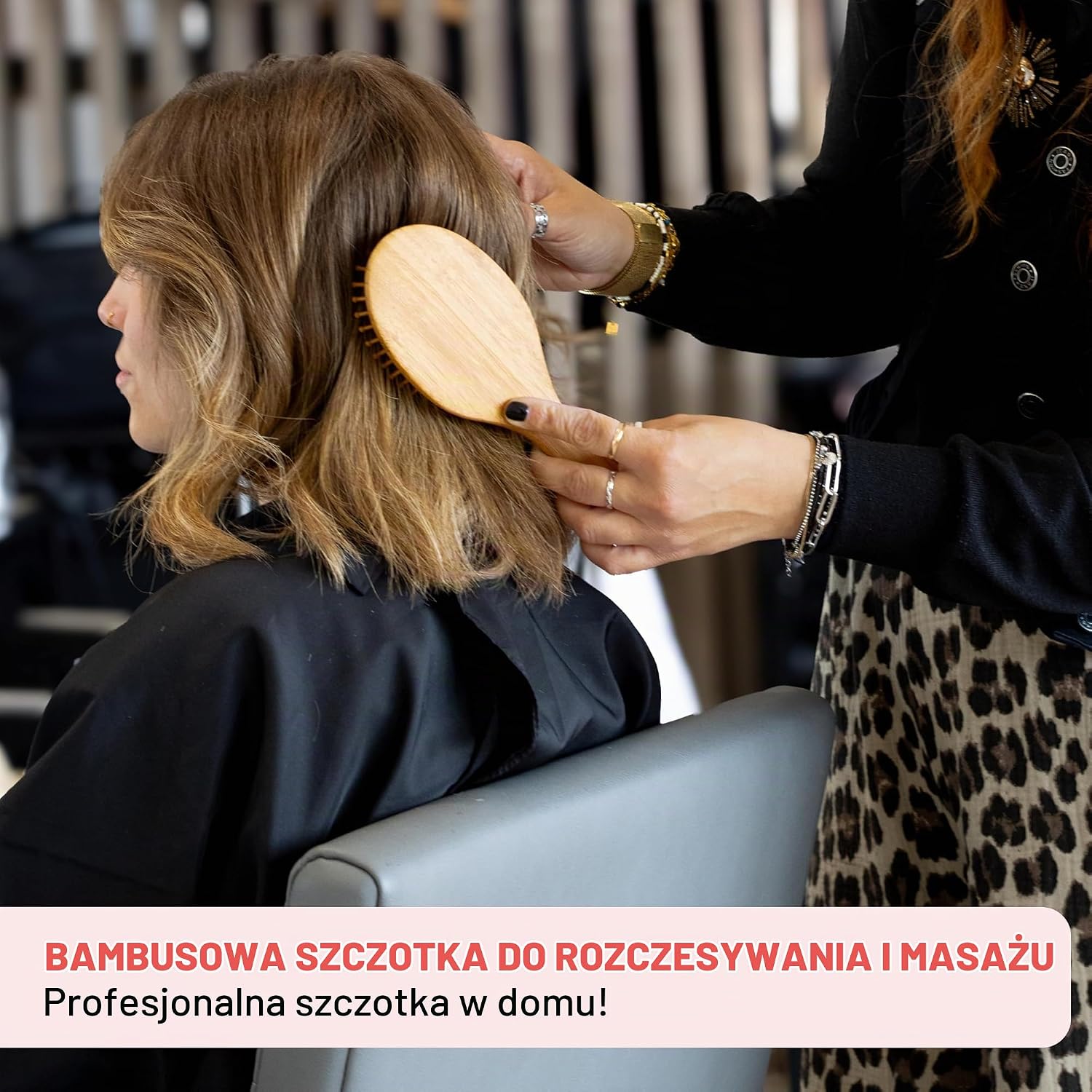 Detalle de Olivia Garden Bamboo Touch Detangle Massage - M – bambusowa szczotka do włosów