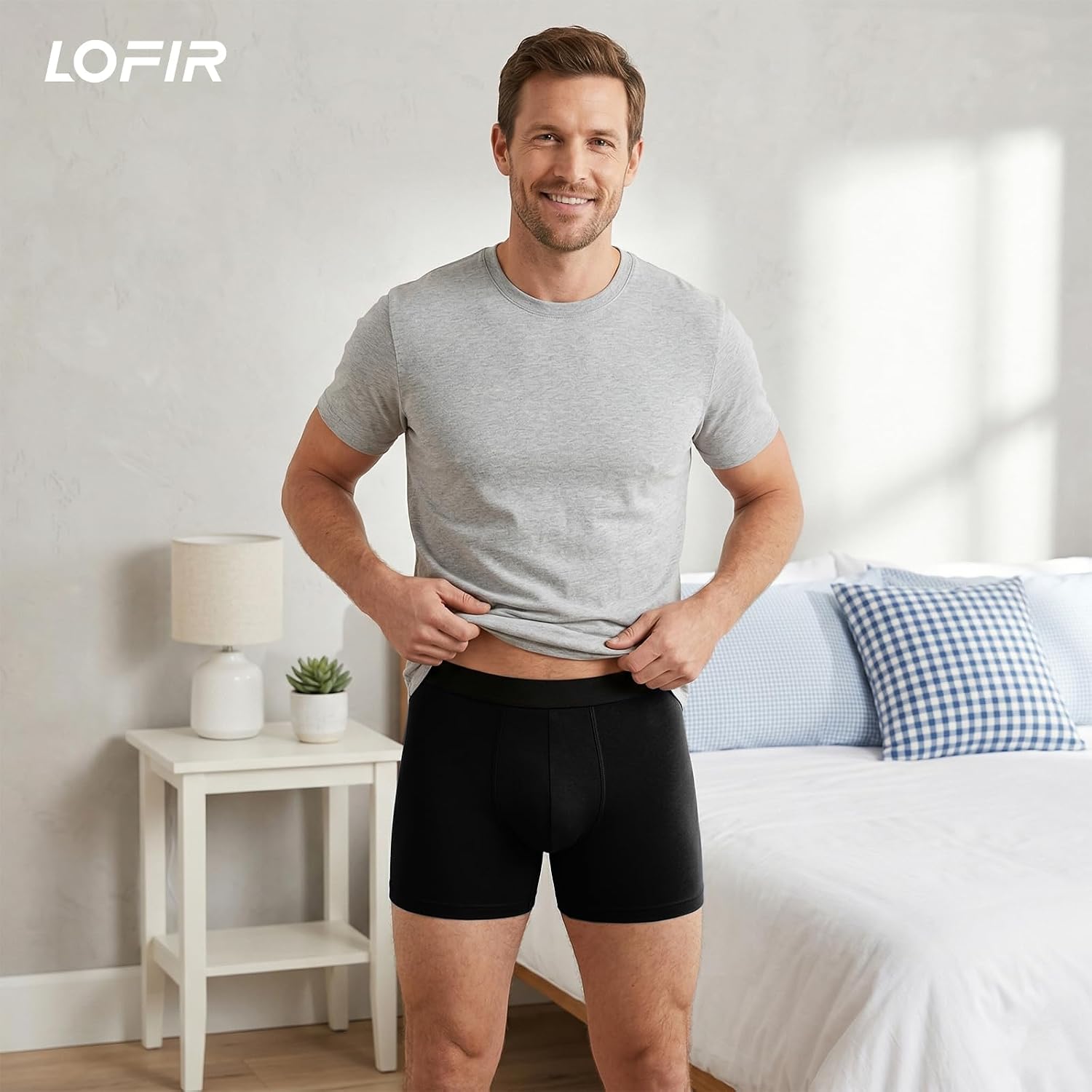 Thumbnail 6 de LOFIR LON1249-M-P-BK3P-M incontinentieboxershorts voor heren, set van 3, 150 ml, zwart, maat M