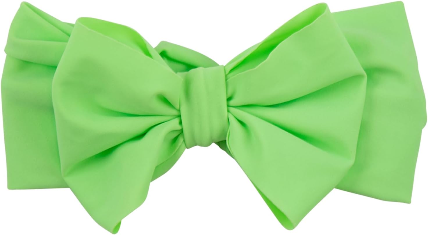 Detalle de RuffleButts Girls' Swim Bow Headband, UPF 50+ Stretch Fabric