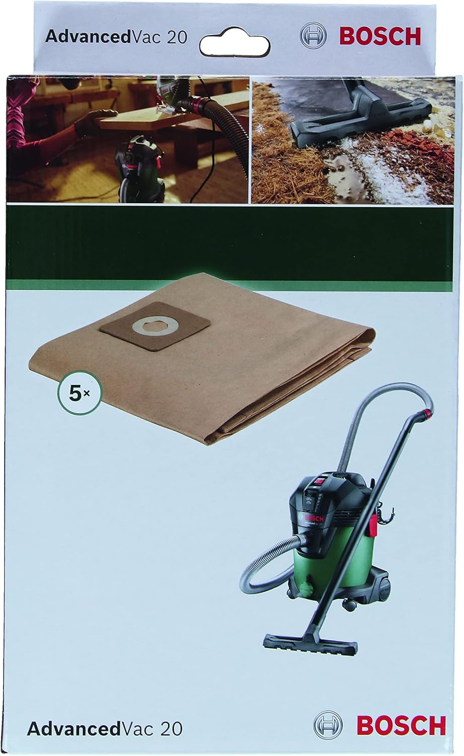 Thumbnail 1 de Bosch 5 sacchetti filtro di carta per AdvancedVac 20 – sostituzione rapida e pratica