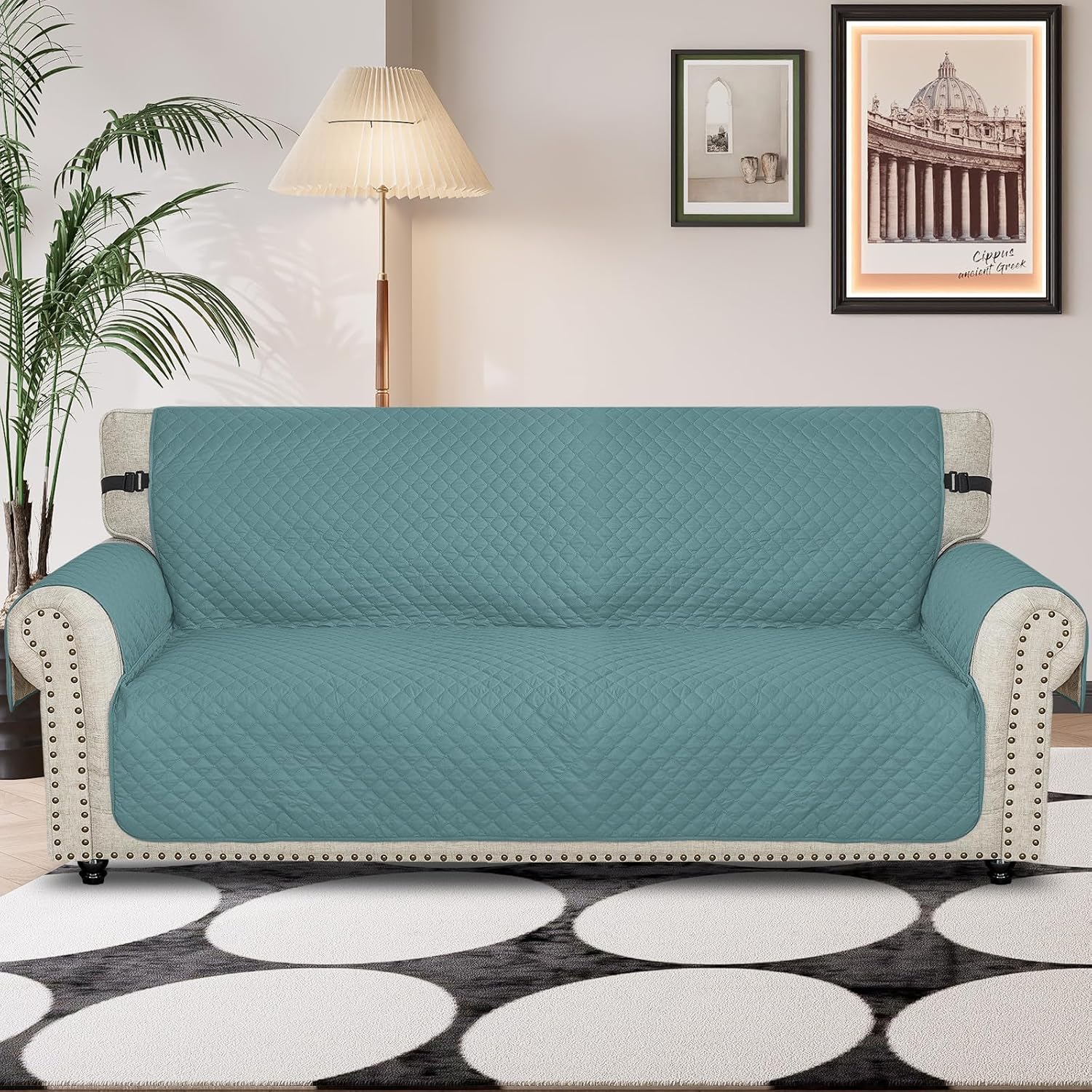 Detalle 2 de Ystyle Trapuntato Natalizio Copridivano 3 Posti Blu chiaro