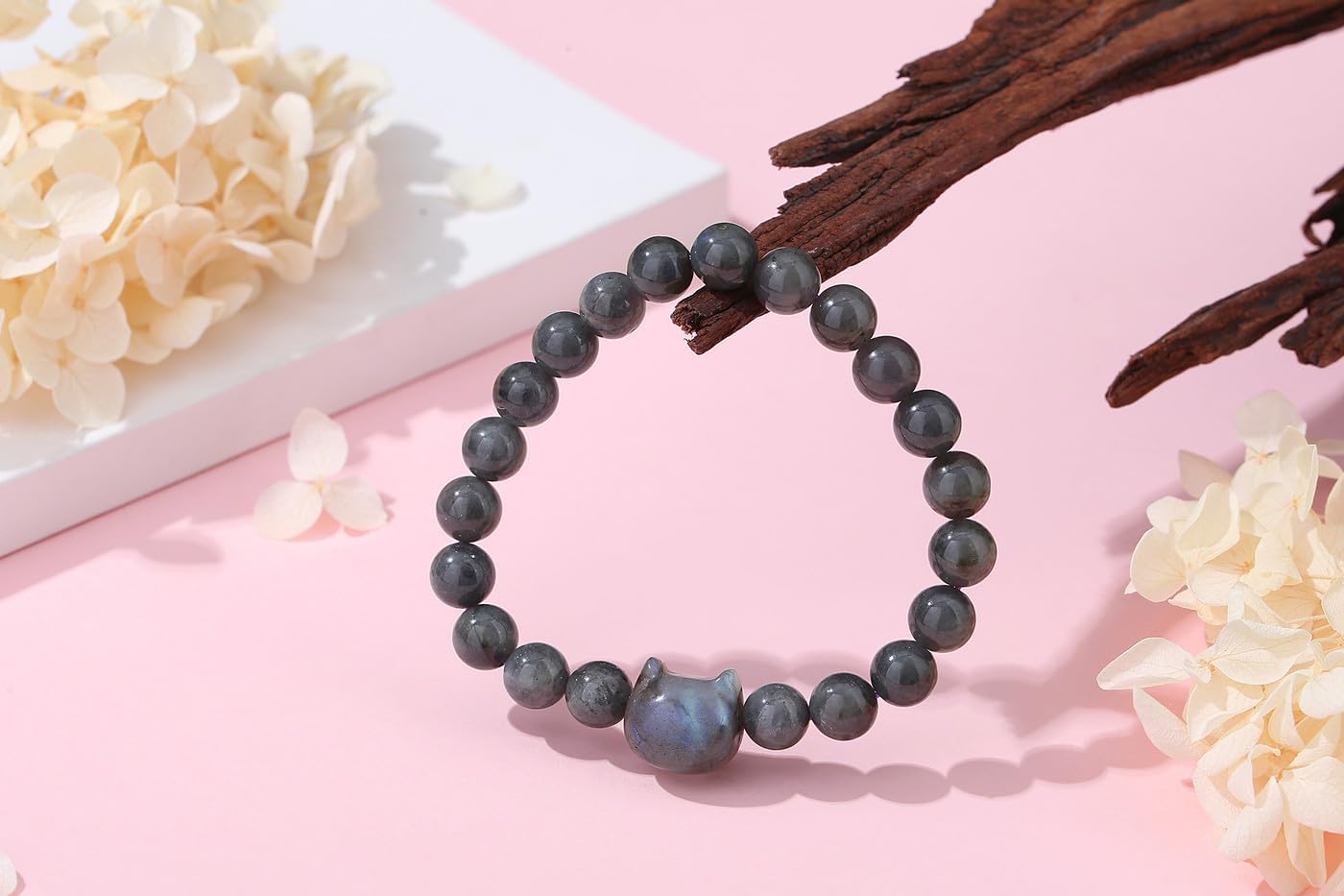 Thumbnail 2 de XIANNVXI Cat Crystal Bracelet: Labradorite Beaded Cat Gift for Women