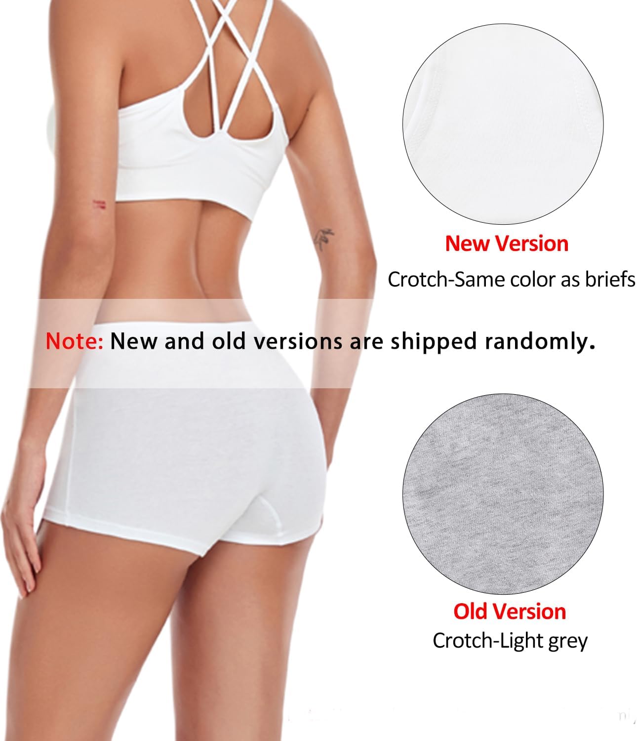 Detalle de wirarpa Women's Cotton Boxers: 4-Pack Safety Boyshorts with Cotton Crotch