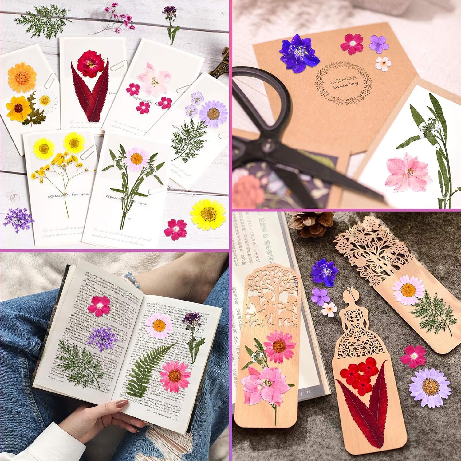 Detalle 2 de Cruzix 011110 Pressed Flowers for Resin, 140-Piece Colorful Craft Kit