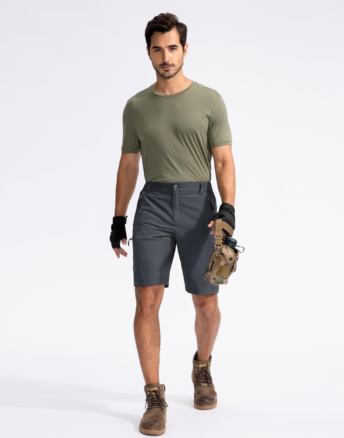 Thumbnail 6 de Pudolla Men's Hiking Cargo Shorts 9" Lightweight Outdoor Shorts