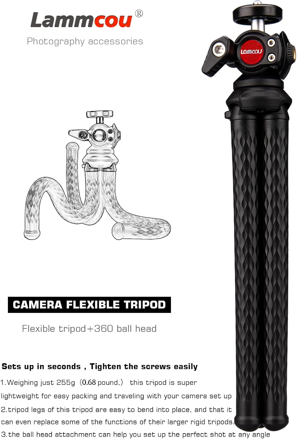 Detalle de Lammcou Wildkamera Stativ Mini 11,02 Zoll