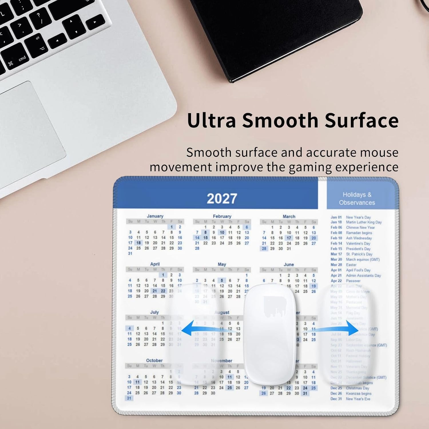 Thumbnail 3 de 2026 Calendar Mouse Pad — holiday desk mousepad 🖱