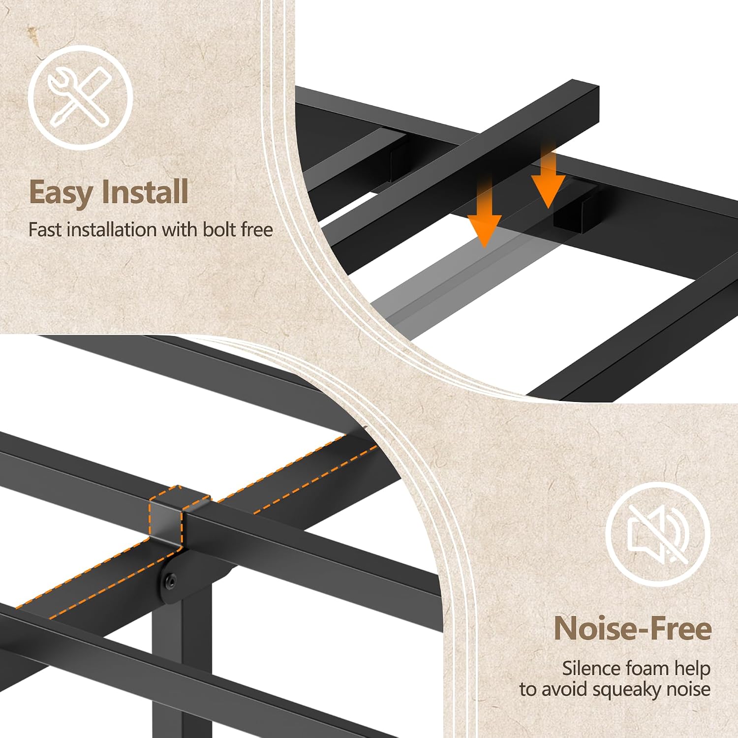 Thumbnail 6 de Furnulem Queen Bed Frame, Black Oak