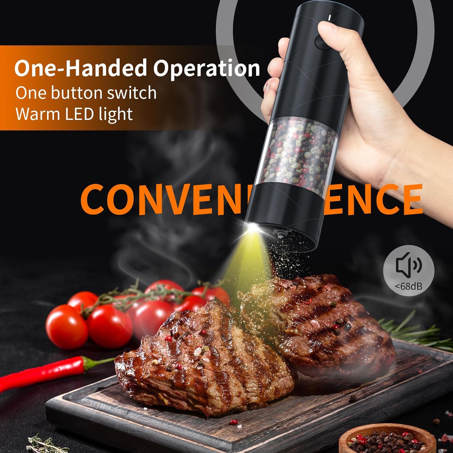 Thumbnail 1 de Lidaop 2Pack Electric Salt & Pepper Grinder Set