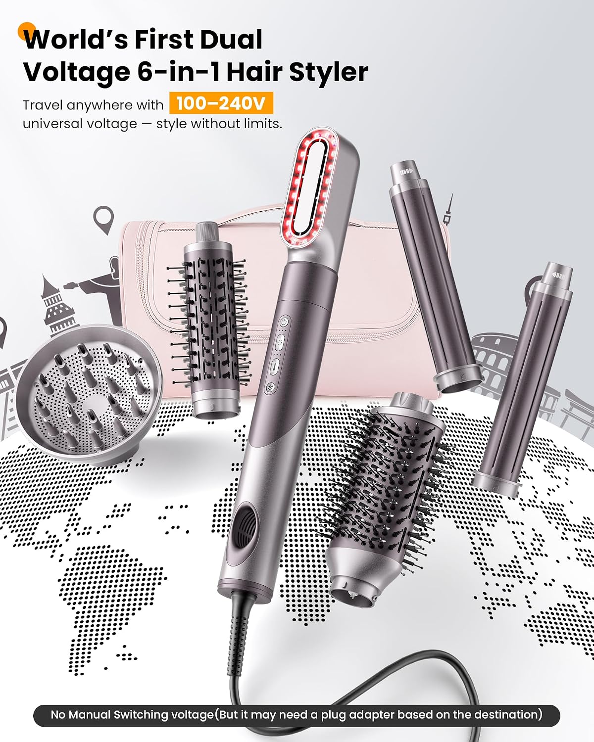 Detalle de MESCOMB Upgraded Hot Air Styler 6-in-1 ๐โ