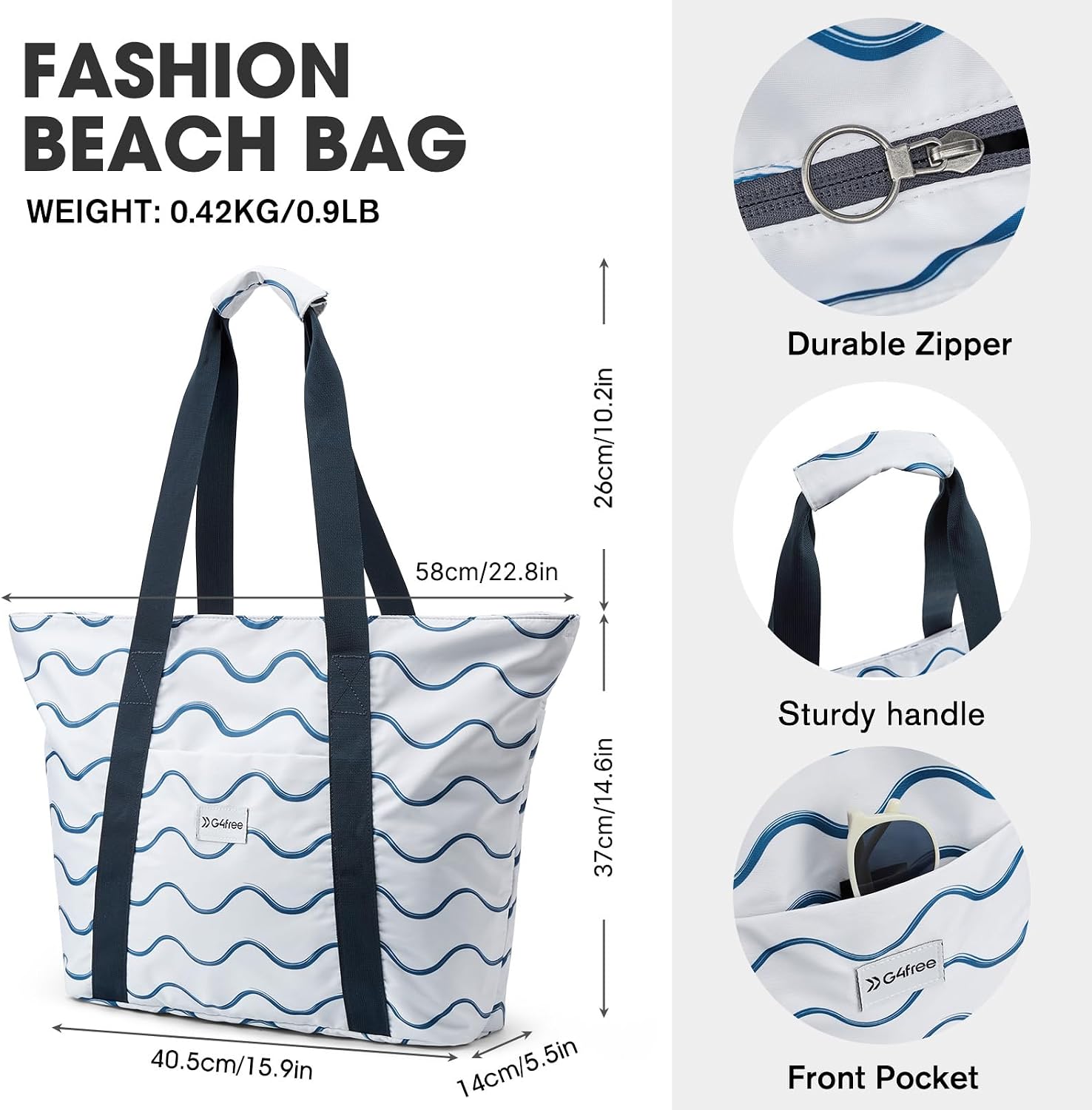 Thumbnail 4 de G4Free 30L/50L Waterproof Beach Bag for Women – Large Capacity Tote for Beach, Gym and Weekend Getaways
