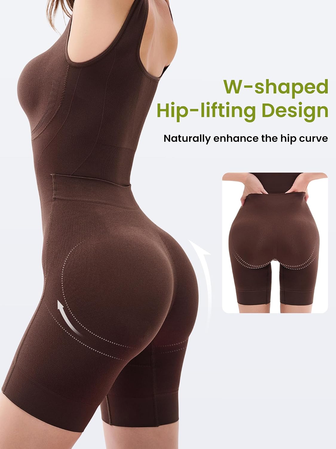 Detalle de KKPeople Easy-Off Shapewear Bodysuit with Tummy Control and Seamless Design