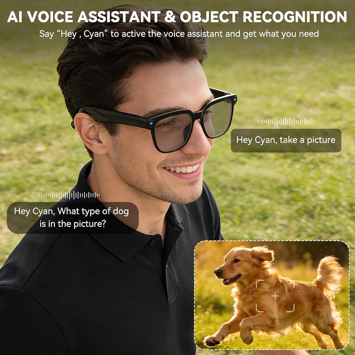 Thumbnail 3 de AI Smart Glasses with Camera, 8MP HD Capture, 1080P Video, and Real-Time Translation