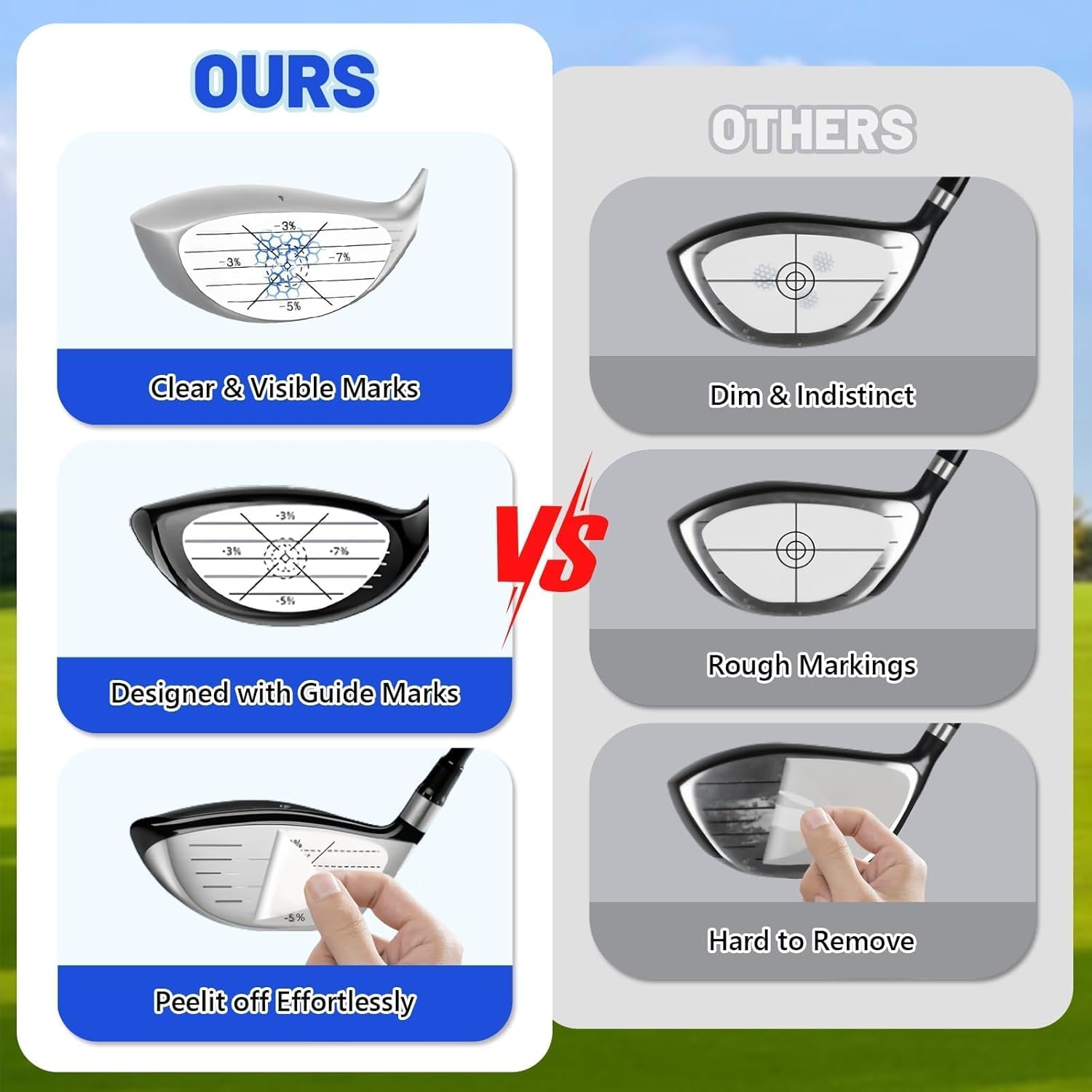 Thumbnail 4 de 300pcs Golf Impact Tape: Self-Teaching Sweet Spot & Shot Consistency Analysis