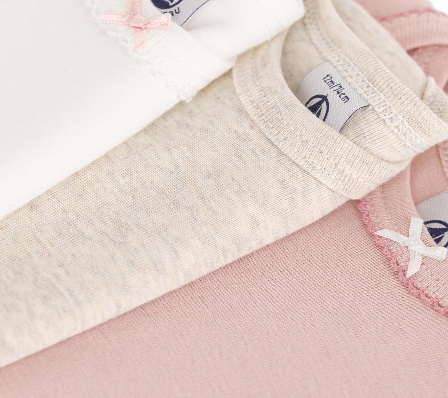 Thumbnail 2 de Petit Bateau body bimbo a maniche lunghe con scollo all’americana (confezione da 3)