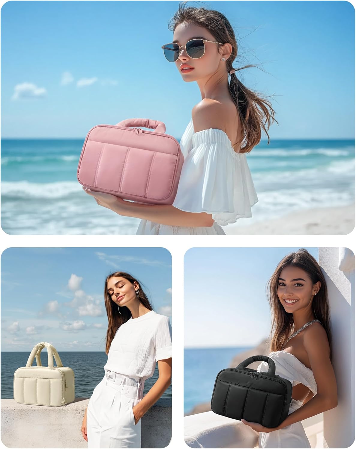Thumbnail 5 de BAGSMART Kulturbeutel Damen – geräumige, aufgehängte Kosmetiktasche in Dunkelrosa für Reisen