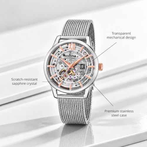Thumbnail 3 de Festina Montre Automatique Femme en Acier Inoxydable 316L Argenté