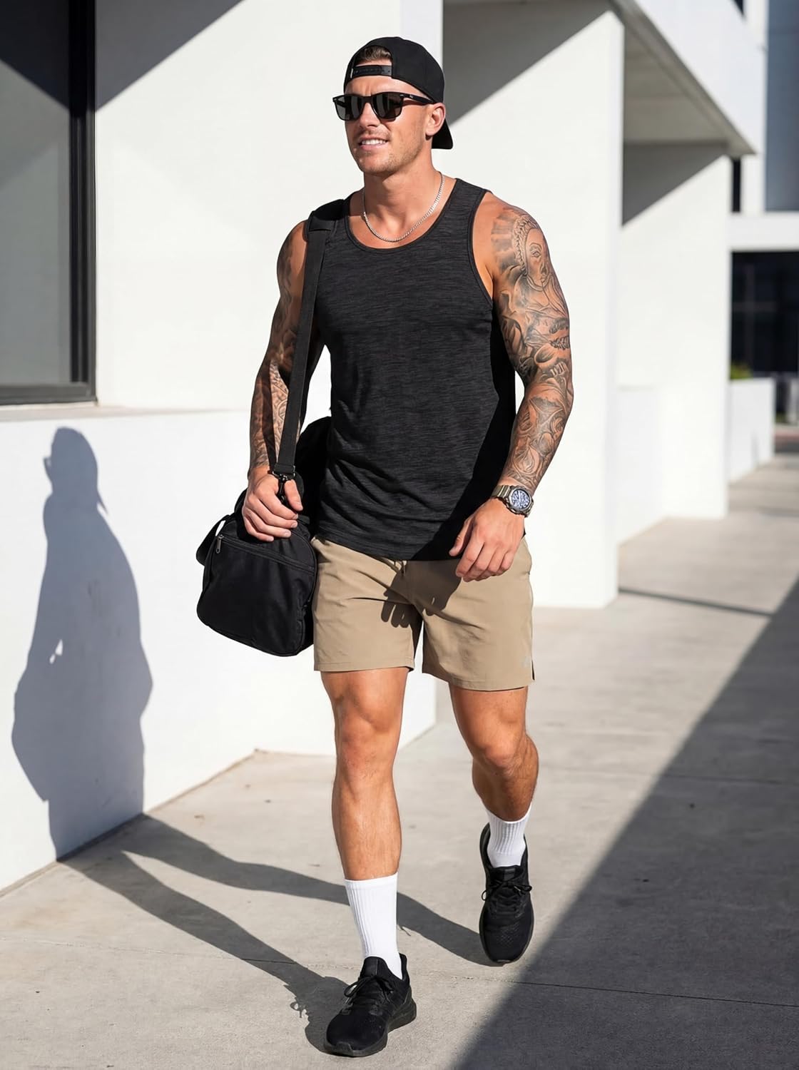 Detalle 2 de MAGCOMSEN Herren Tank Tops – Leichtes, schnelltrocknendes Achselshirt für Laufen & Training