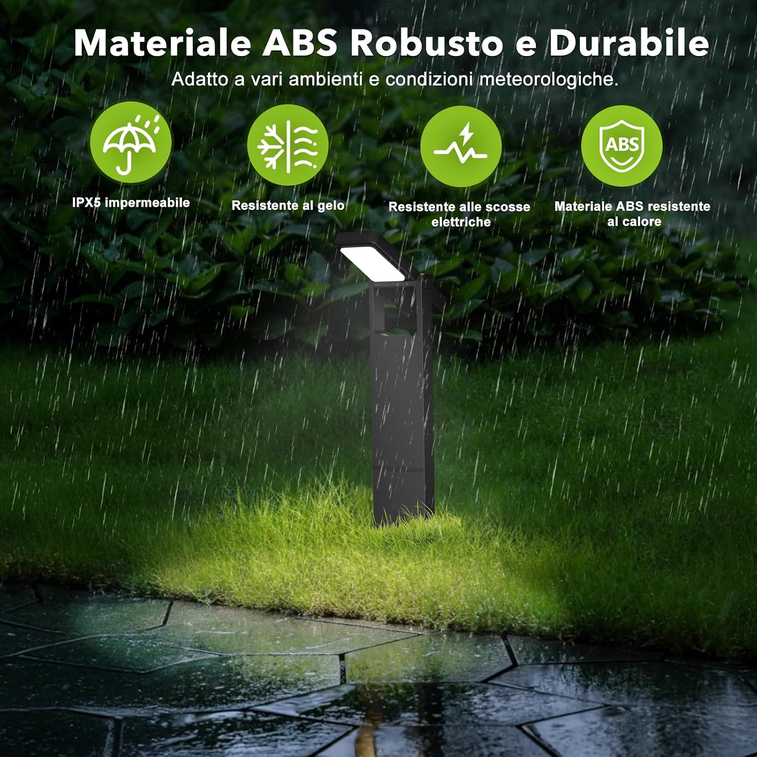 Thumbnail 5 de OUSFOT Luci Solari da Giardino 6 pezzi con 40 LED, 2 livelli di luminosità e sensore crepuscolare IP65