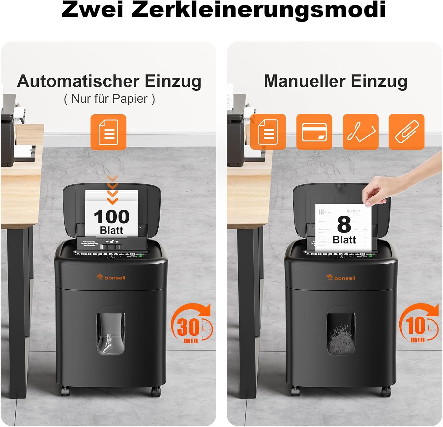 Thumbnail 1 de Bonsaii C231-D Aktenvernichter für bis zu 100 Blatt mit automatischem Einzug, Mikro-Partikelschnitt P4