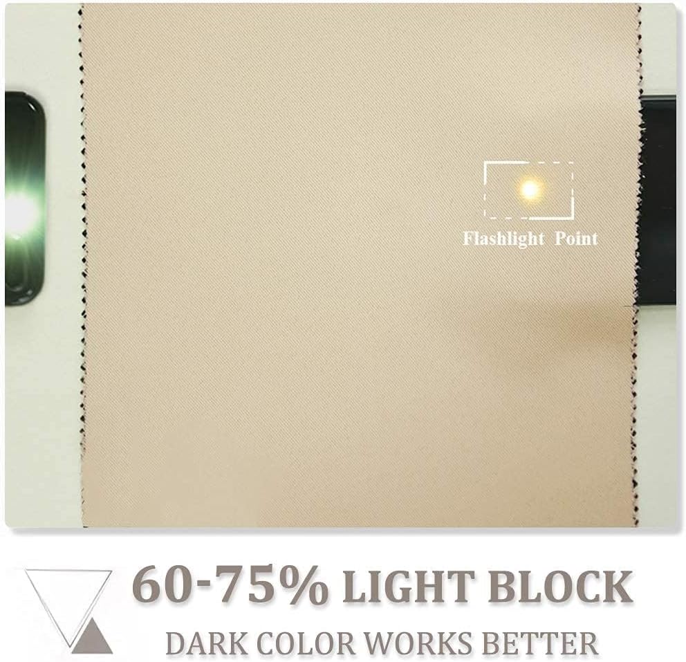 Detalle de PONY DANCE Beige Eyelet Curtain: Long Thermal Insulated Panel for Room Darkening