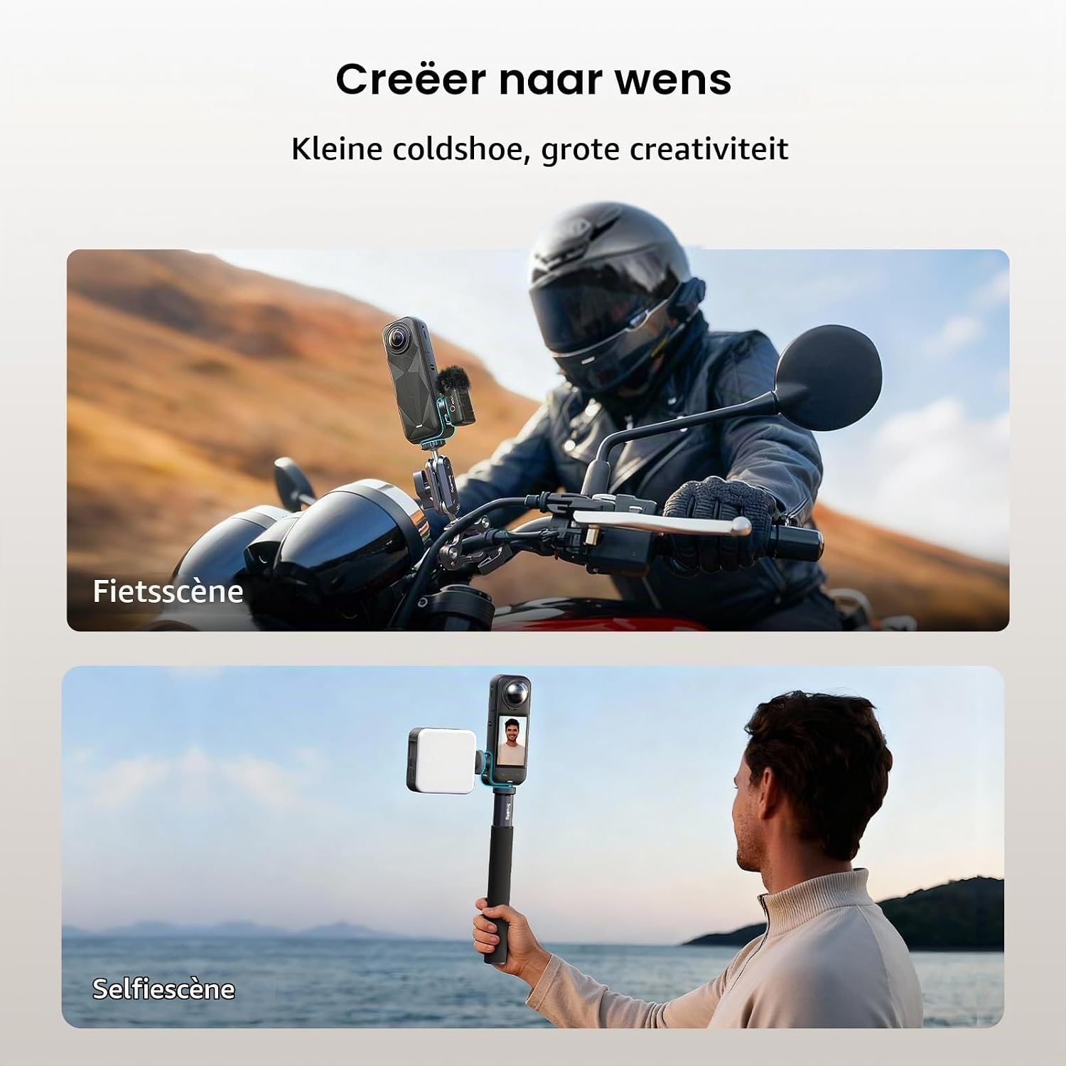 Detalle 2 de SMALLRIG 5825 coldshoehouder voor Insta360 X5/X4, 360° draaibaar