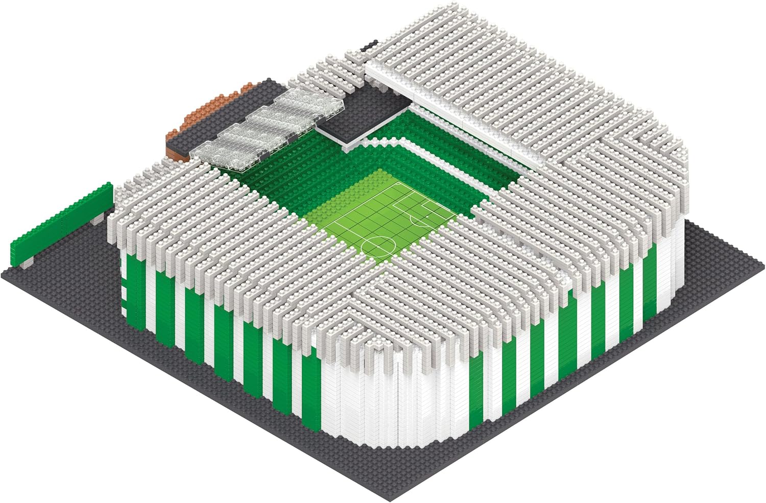 Detalle de FOCO PZEP3DSTDCEL Celtic Park BRXLZ – model stadionu 3D, 4058 elementów