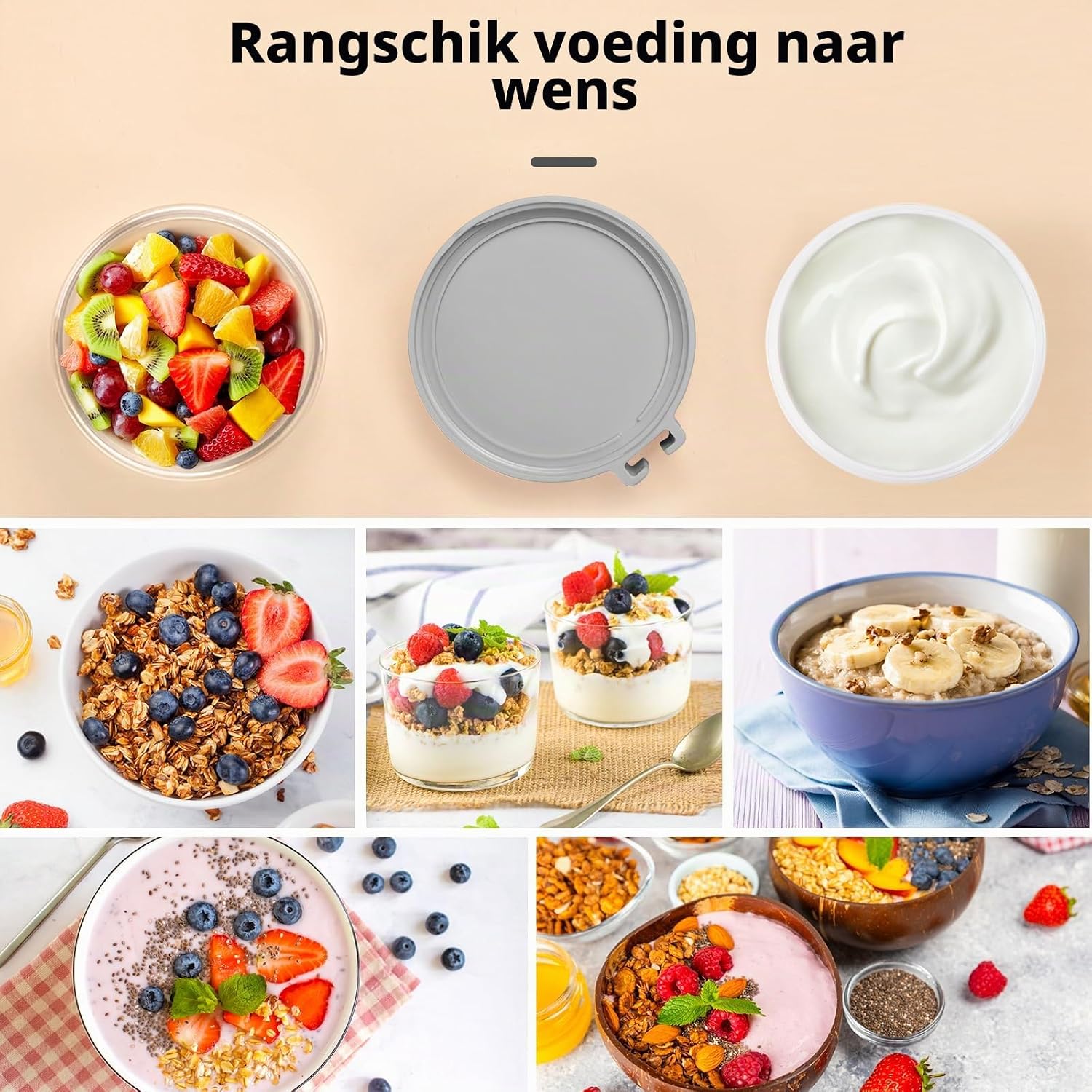 Thumbnail 6 de Mitsemmo Yoghurt to Go-beker 560 + 230 ml met lepel en draaideksel
