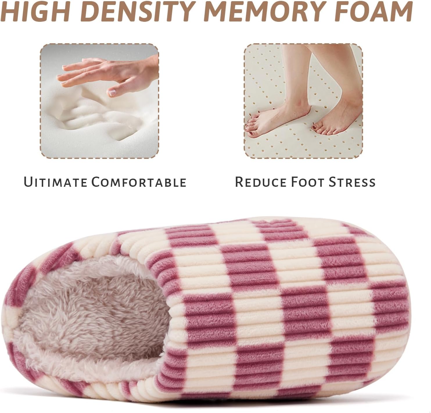 Thumbnail 4 de Guyarns Kids Slippers for Boys and Girls - Plush Lined Memory Foam Checkered Slippers with Non-Slip Sole