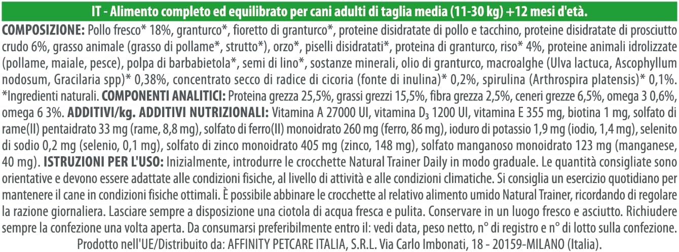 Detalle 2 de Trainer Natural Cibo per Cani Medium Adult, Prosciutto Crudo – 3 Kg