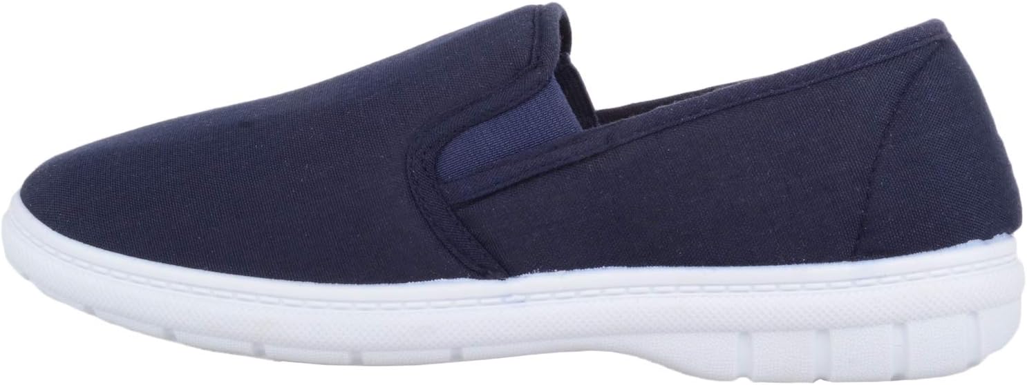 Thumbnail 4 de Absolute Footwear Mens Casual Slip On Canvas Pumps Trainers with Stripe Design and Twin Gusset