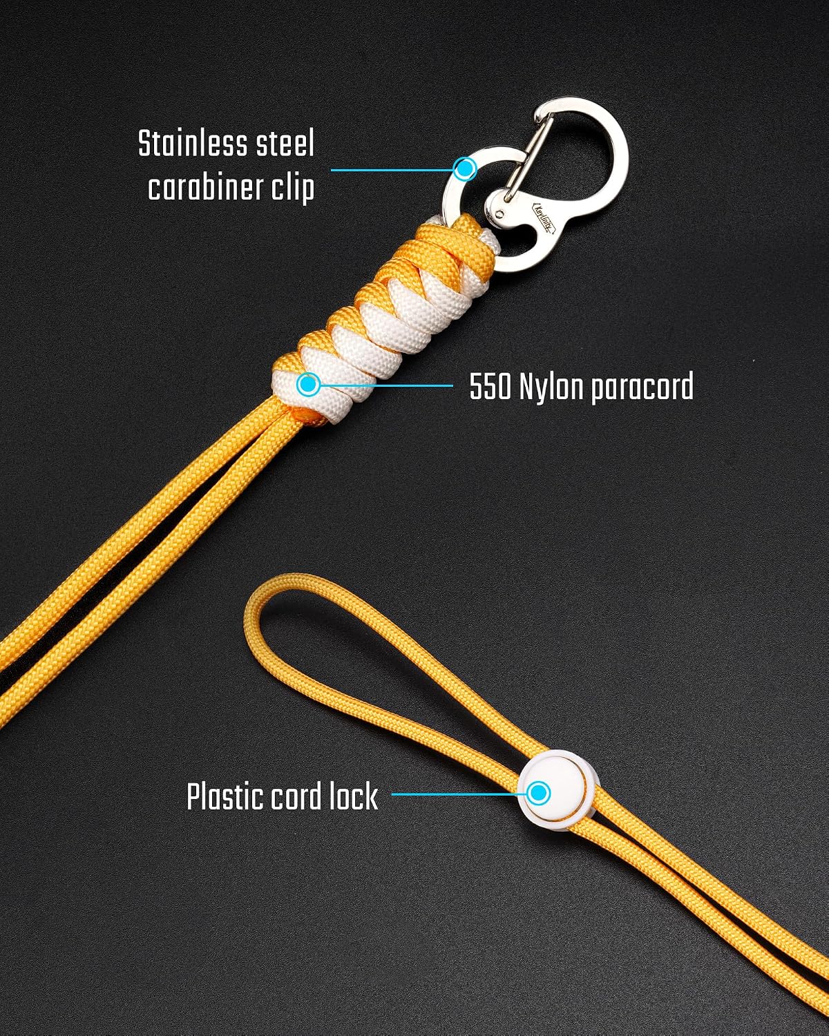 Thumbnail 3 de KeyUnity KC01 paracord carabiner keychain 11.34in