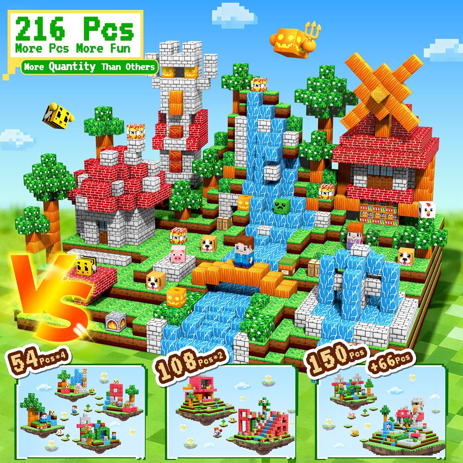 Thumbnail 3 de Subtail 216 Piezas bloques magnéticos para niños