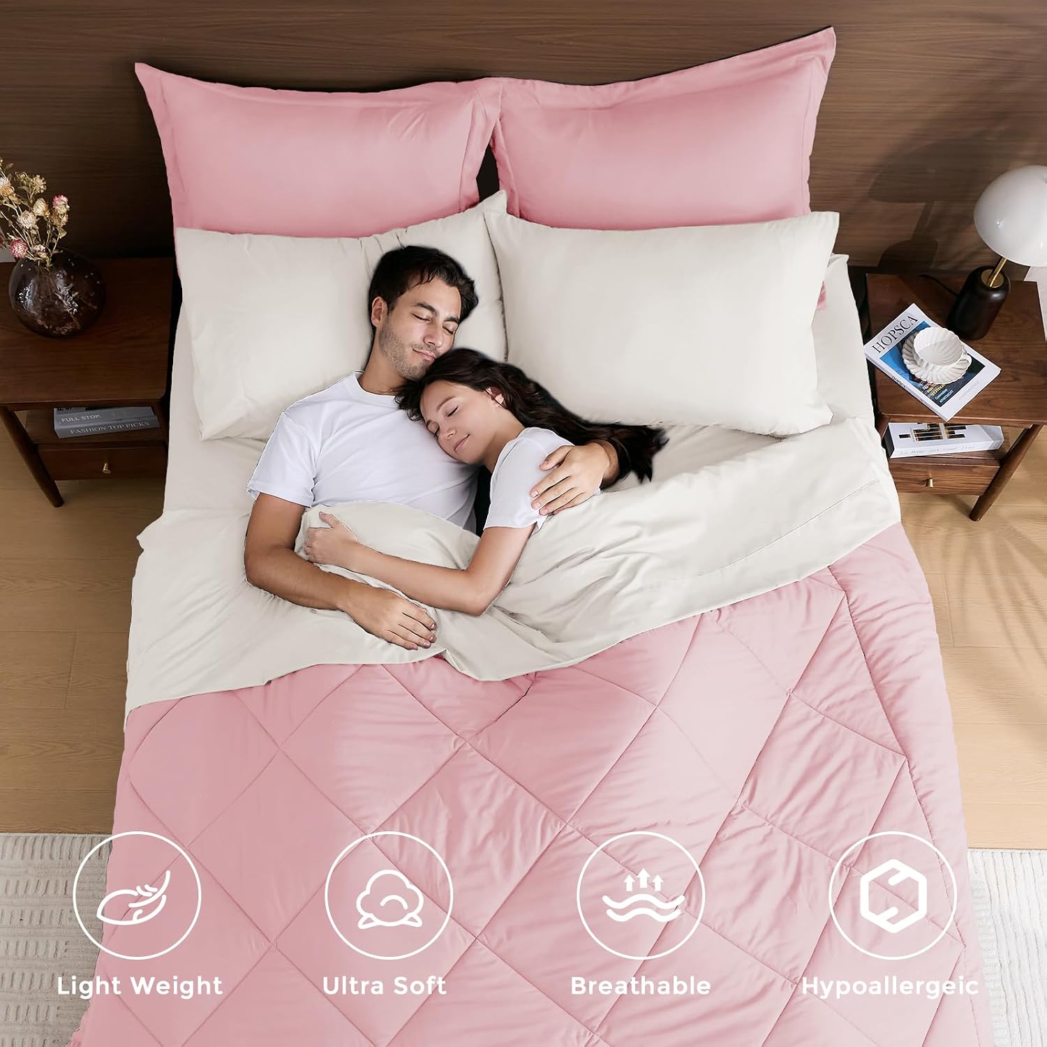 Thumbnail 1 de HEVUMYI King Comforter Set 7-Piece 104x90 in
