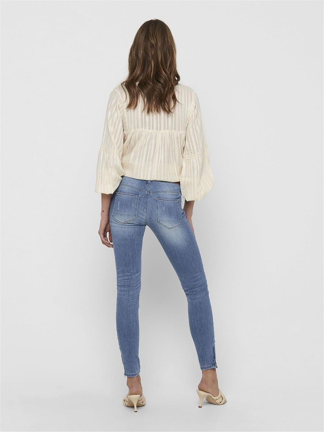 Thumbnail 4 de ONLY Skinny Fit Jeans ONLBLUSH a vita normale con effetto distrutti