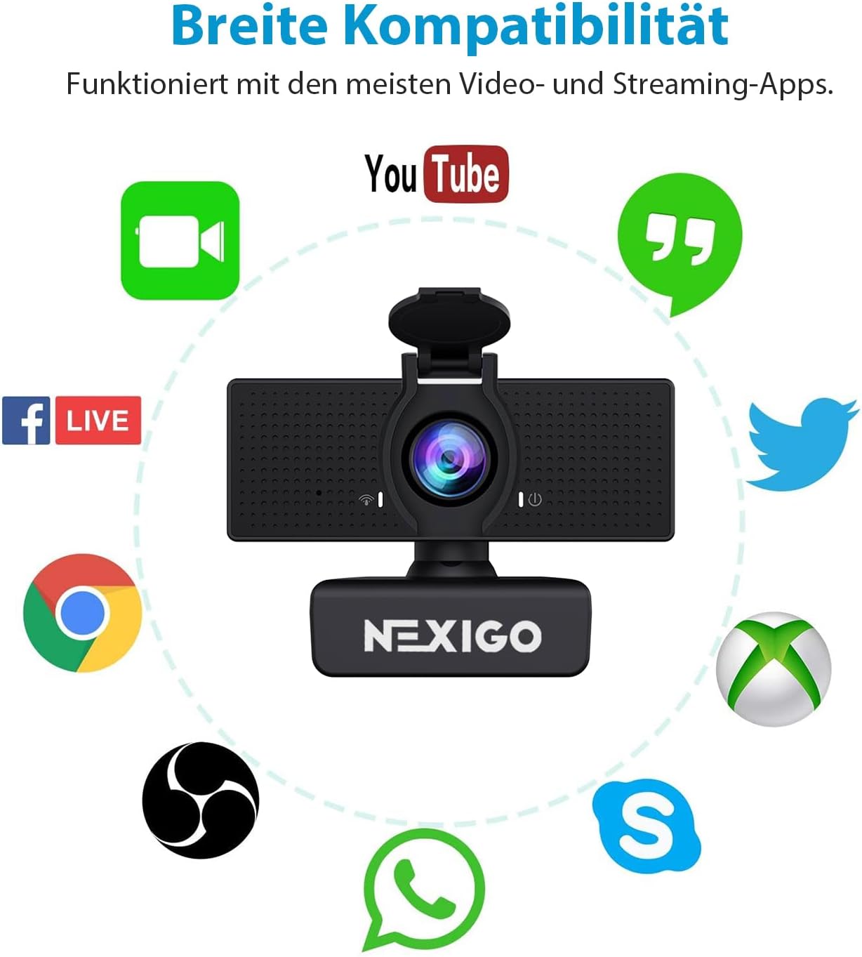 Thumbnail 6 de NexiGo N60 1080P Webcam mit Mikrofon